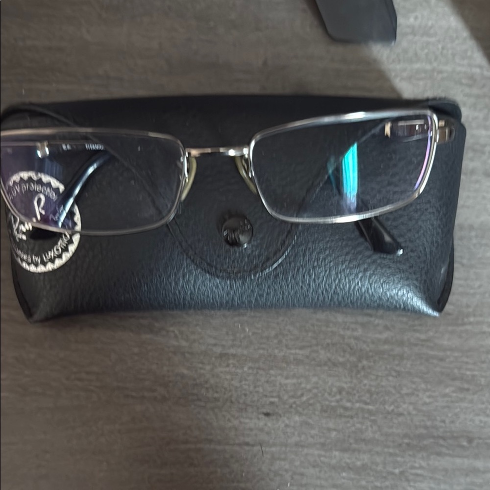 Ray-Ban Silver Frame Glasses with Black Case